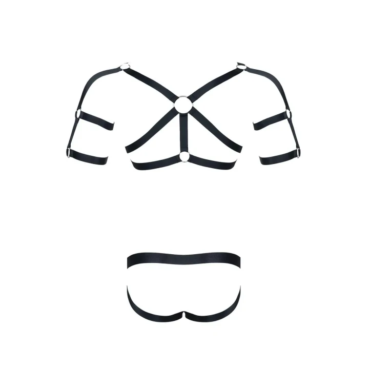 Jockstrap męski REGNES FETISH PLANET, otwarty tył, metalowe akcenty, komfortowy design