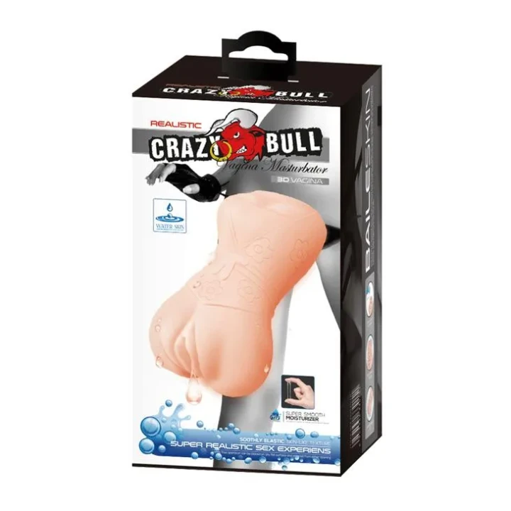 Masturbator waginalny CRAZY BULL - cyberskóra, realistyczny kształt, dł. 13 cm