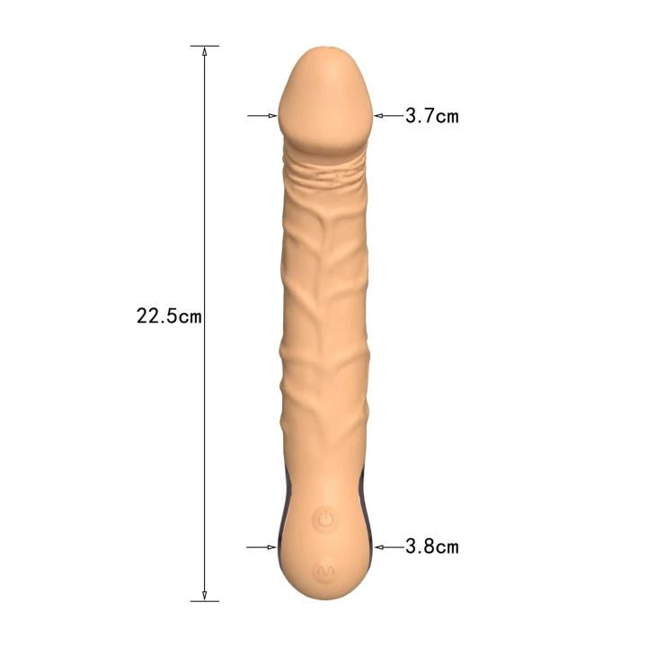 Wibrator Jump-O Black - 10 trybów wibracji, wodoodporny, silikon medyczny 22,5cm