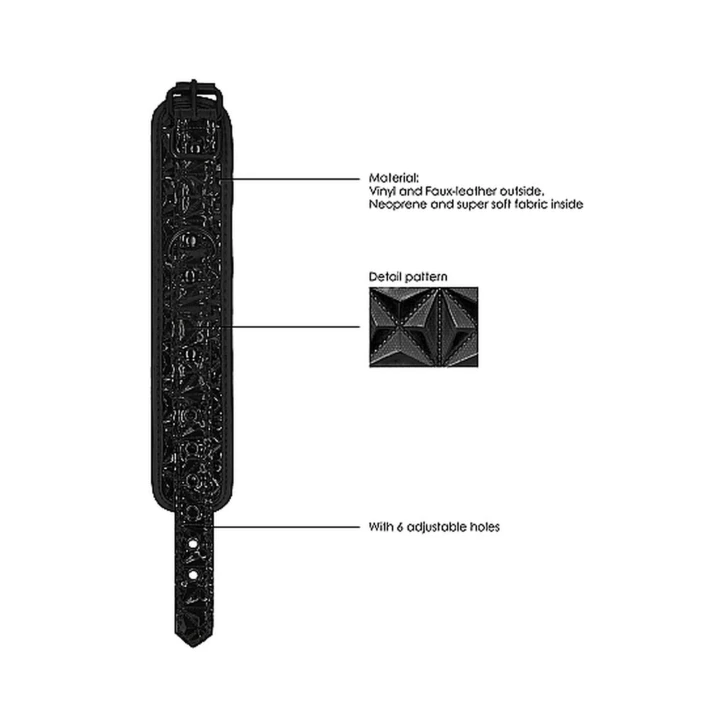 Kajdanki BDSM - Luksusowe, Regulowane, Z Metalowym Łańcuchem 15,5 cm, Czarny