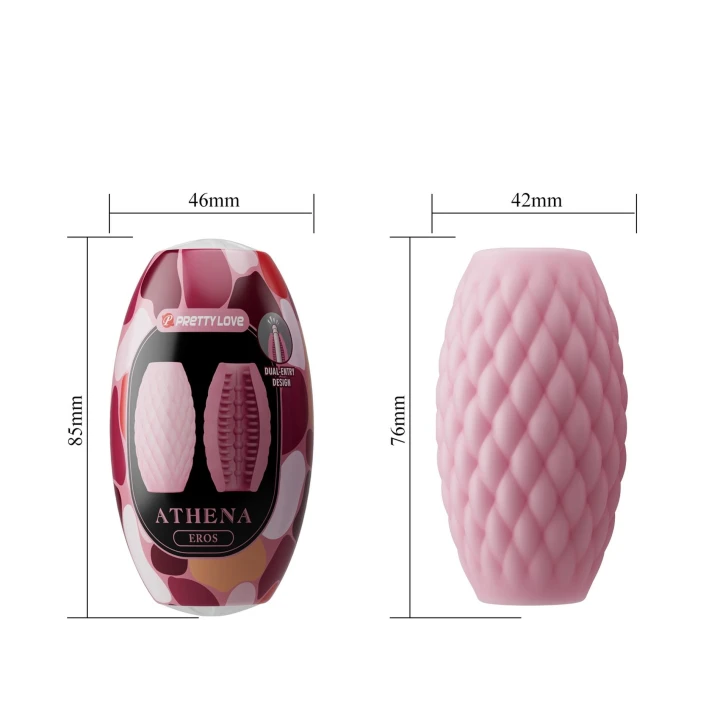 Masturbator PRETTY LOVE - Athena, TPR, wodoodporny, podwójne wejście, quick-clean