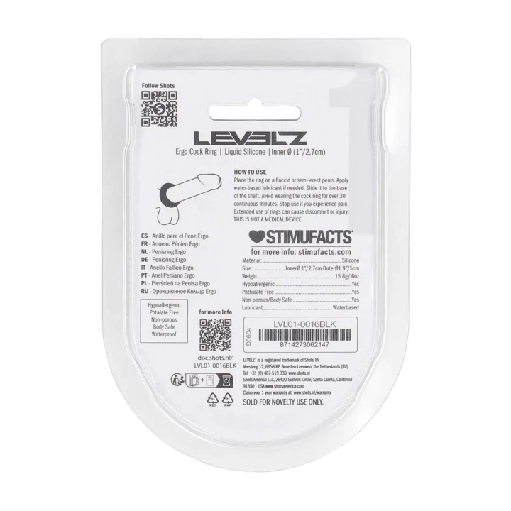 Rozciągacz do jąder LEVELZ - Silikon w płynie, 5 cm, czarny, komfortowy uchwyt