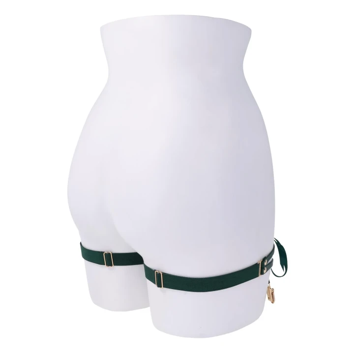 Podwiązki (garters) Indica Laced Up – eko-skóra, regulacja 45–66 cm, satynowe wiązanie