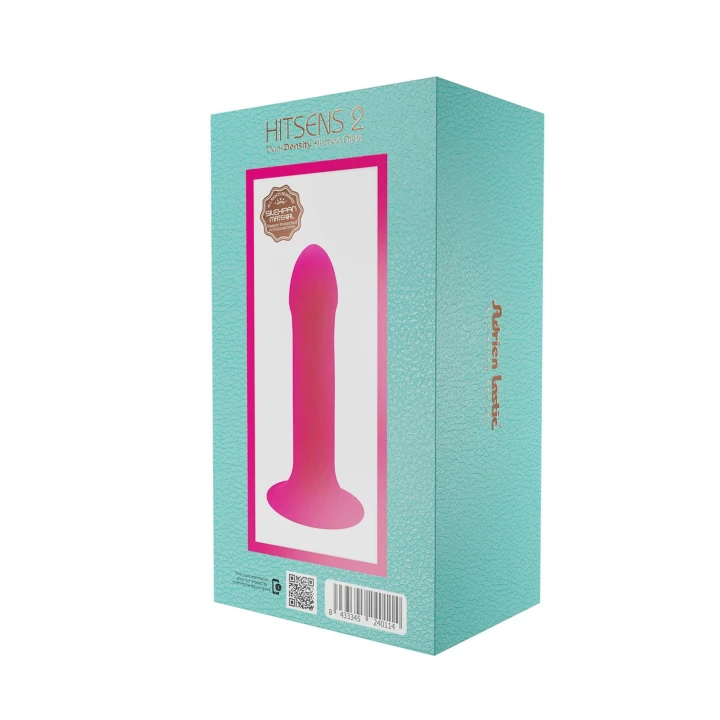 Dildo Hitsens 2, podwójna gęstość, przyssawka, różowa, 17 cm