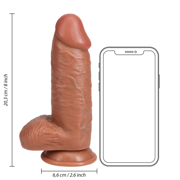 Dildo RealRock, 20,3 cm, Extra Gruby, PVC, Przyssawka