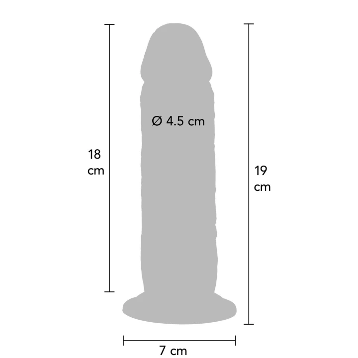 Dildo ToyJoy Get Real Skin 19 cm, silikon, ruchomy napletek, przyssawka