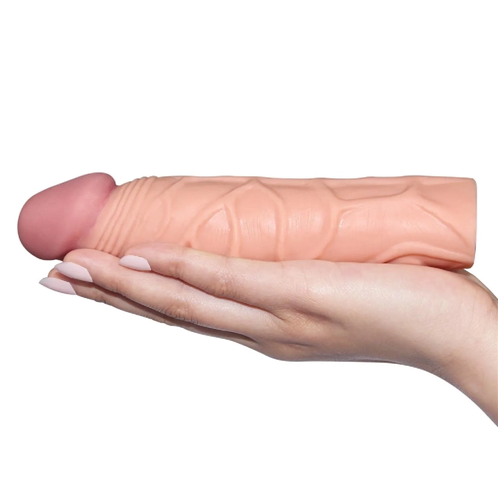 Rękaw przedłużający penis Pleasure X, 1 cal długości, realistyczny materiał TPE