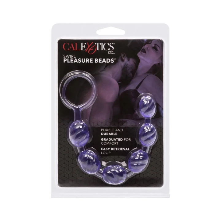 Kulki miłosne Swirl Pleasure Beads, PVC, 6 koralików, 2.5 cm, elastyczny przewód
