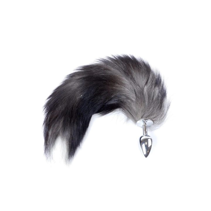 Wtyczka analna Plug-Fox TAIL XXL, stal nierdzewna, ogon lisie, anatomiczny kształt