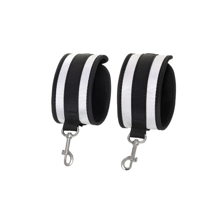 Kajdanki na Kostki Anonymo, poliester, srebrne, 28,5 cm, elegancka zabawa