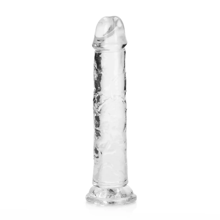 Dildo REALROCK CRYSTAL CLEAR, 7''/18 cm, przezroczyste, przyssawka, bez ftalanów