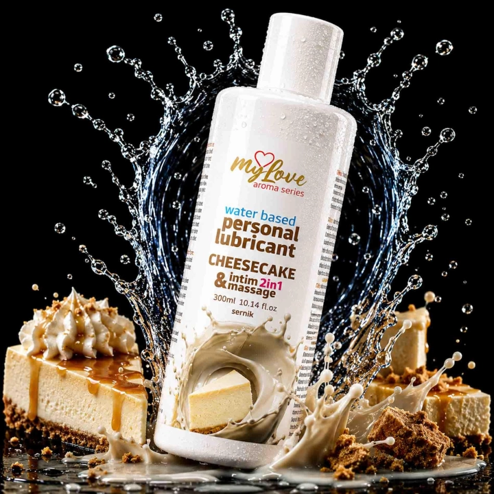 Żel intymno-masujący 2w1 MyLove Aroma Series, wodny, Cheesecake, 300 ml