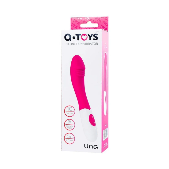 Wibrator, A-TOYS Una, silikonowy, 10 trybów wibracji, różowy, 19.8 cm