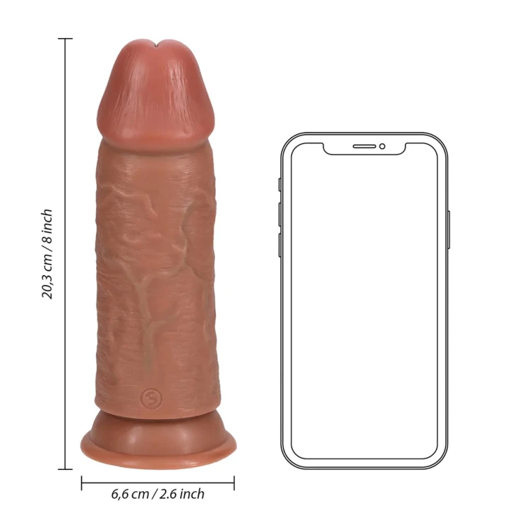 Dildo RealRock, 20,3 cm, PVC, extra gruby, realistyczne żyłki, mocna przyssawka