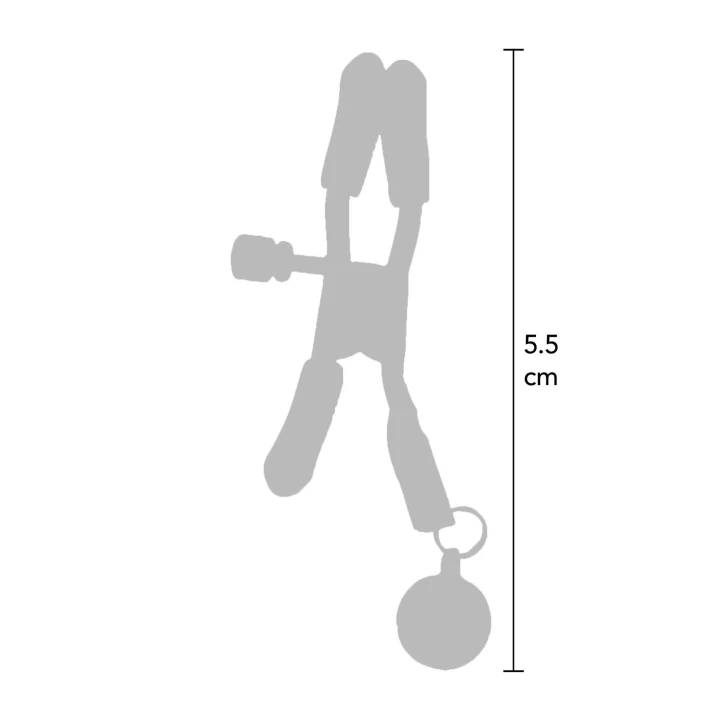 Zaciski brodawkowe metalowe, regulowane siłą, z gumowym pokryciem i dzwoneczkami