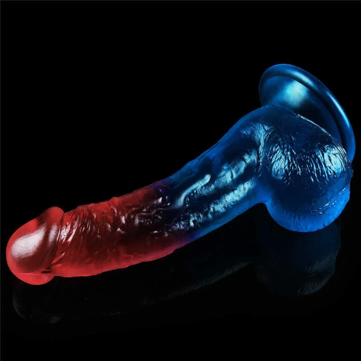 Dildo realistyczne Dazzle - 20 cm, zakrzywione, teksturowane, przyssawka