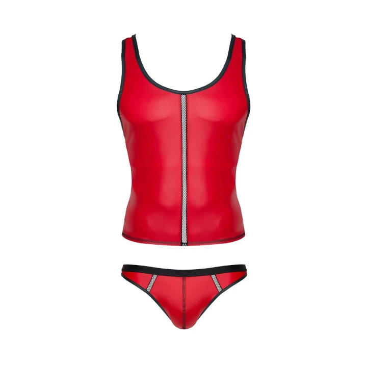 Kostium męski REGNES FETISH PLANET, wetlook, t-shirt bez rękawów, stringi, S