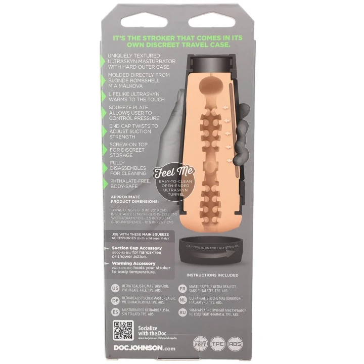 Masturbator ULTRASKYN Main Squeeze Mii Malkovej, TPE, teksturowane wnętrze, regulowana ciasność