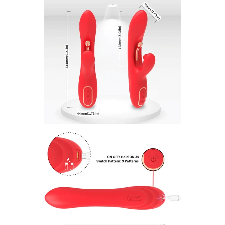 Wibrator króliczek Nirvana, silikonowy, 9 trybów wibracji, USB-C, wodoodporny