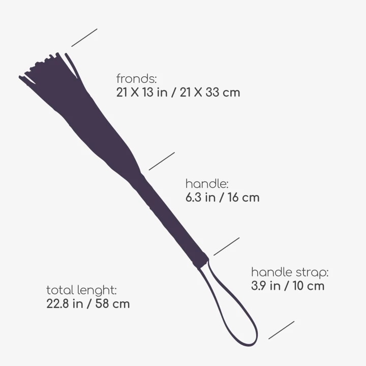 Pejcz dominacyjny Crushious Floggy, skórzany, 58 cm długości, frędzle