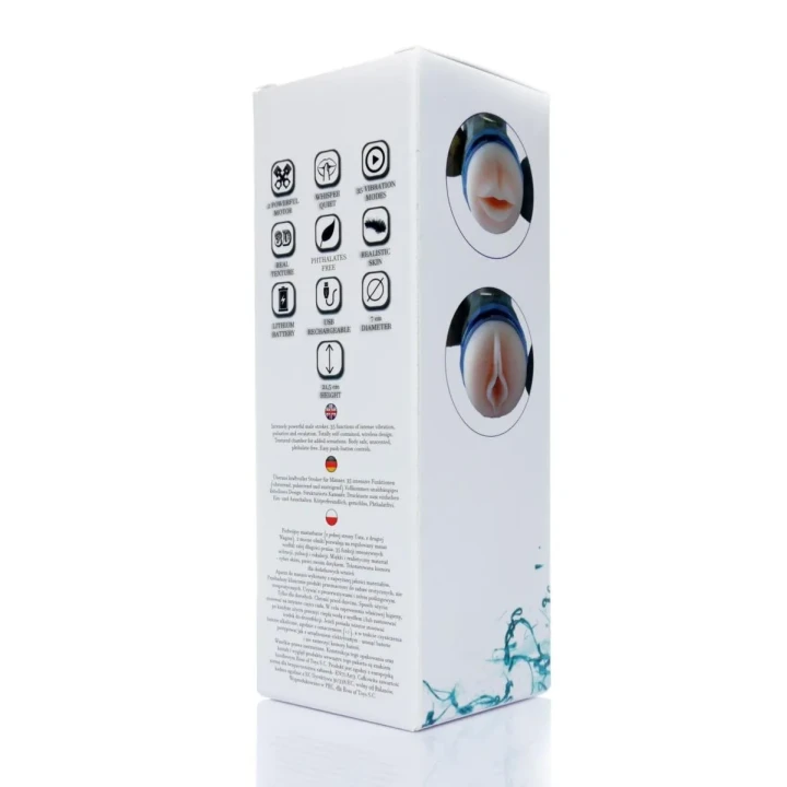 Masturbator podwójny, 35 funkcji, 2 silniki, realistyczny materiał TPE/ABS