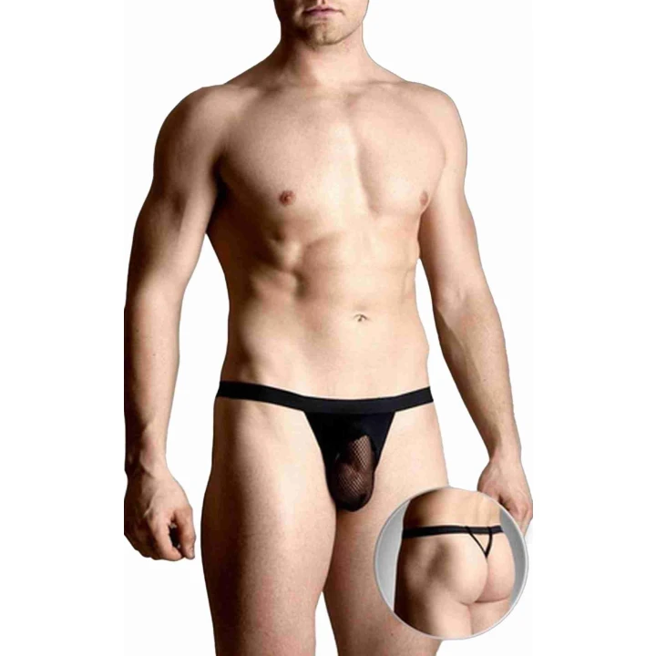 Stringi męskie SOFTLINE COLLECTION - Eleganckie, Sexy, Regulowane Gumki, M/L, Czarny