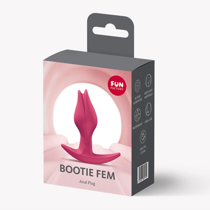 Korek analny Bootie Fem – Raspberry, silikonowy, 8,5 cm