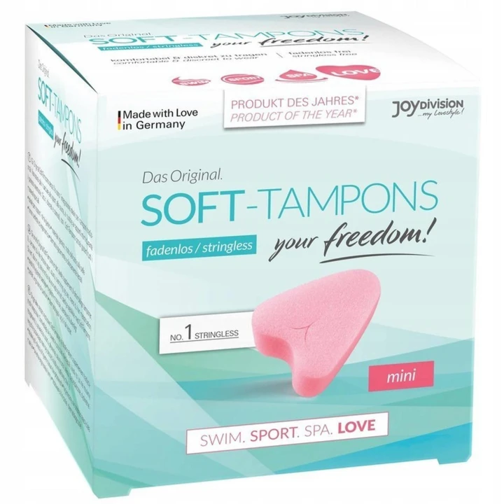 Tampony higieniczne Soft-Tampons mini, miękkie, bezsznurkowe, 3 szt. w opakowaniu