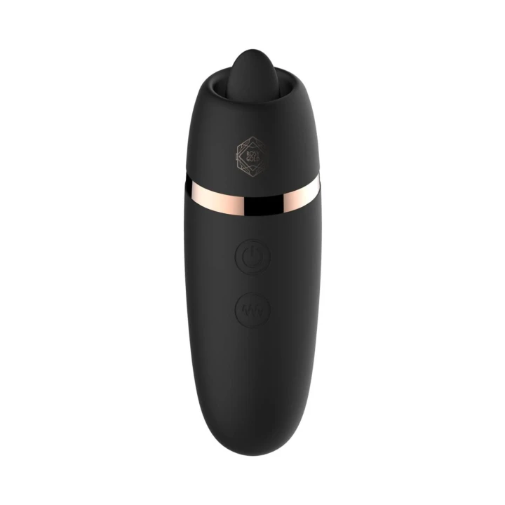 Stymulator językowy, Rosy Gold – Luksusowe etui, Elastyczna końcówka, Cichy silnik