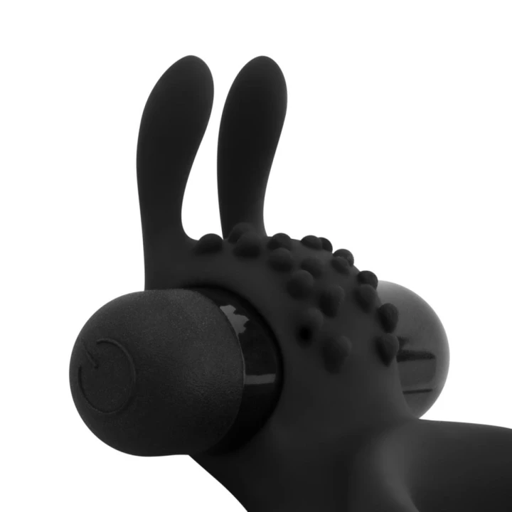Pierścień wibracyjny - Double Stimulation z Rabbit Ears, silikon, wodoodporny, wymienna bateria