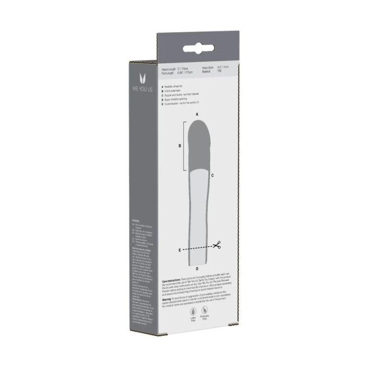 Przedłużacz penisa Me You Us Elongate 3 - Powiększenie 3 cale, TPE, Regulowana podstawa