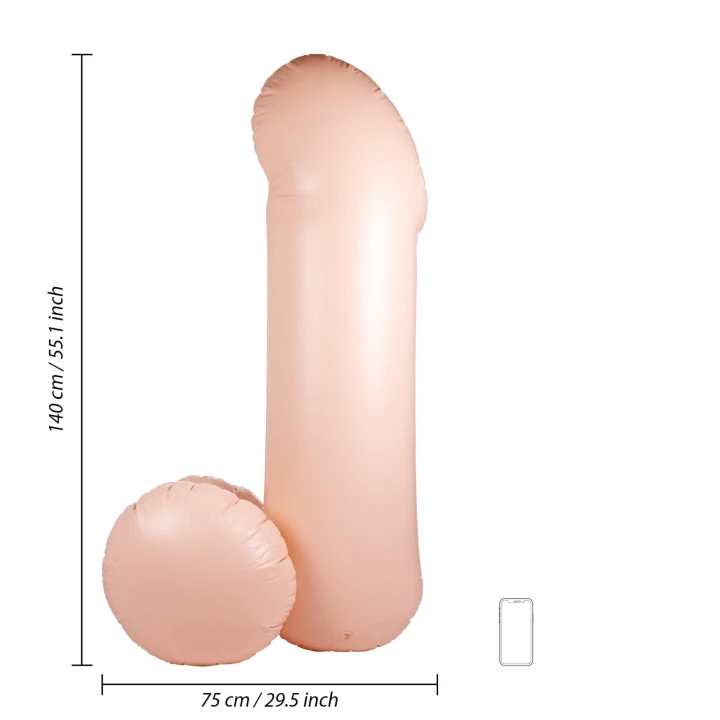 Nadmuchiwany penis PVC - 140 cm, wodoodporny, idealny na imprezy