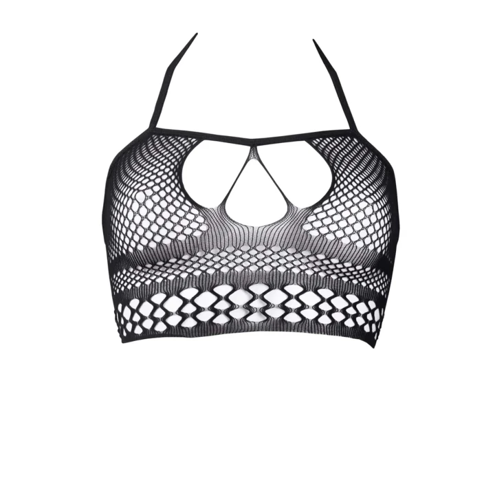 Top Halter LE DESIRE - Siatkowy, Regulowane Ramiączka, One Size S–XL