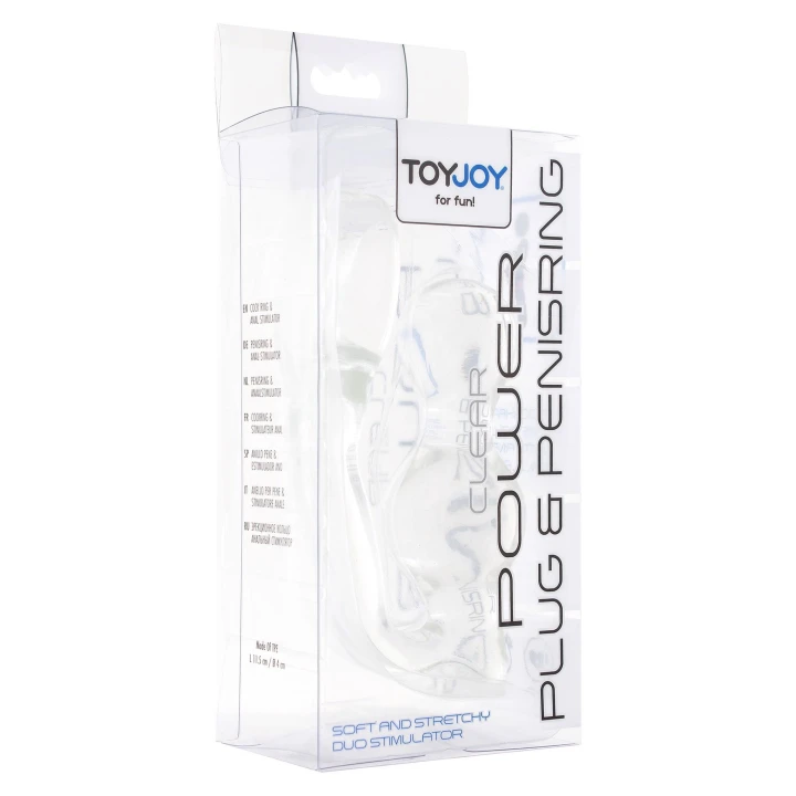 Korek analny TOYJOY Manpower, 11.5 cm, z pierścieniem na penisa, TPE