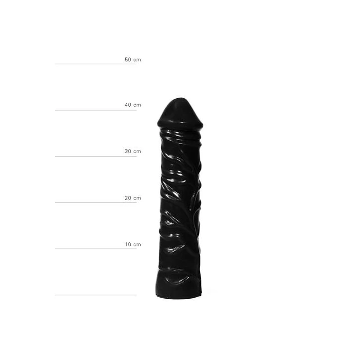 Dildo - All Black 33 cm, TPR, realistyczne żyły, wodoodporne