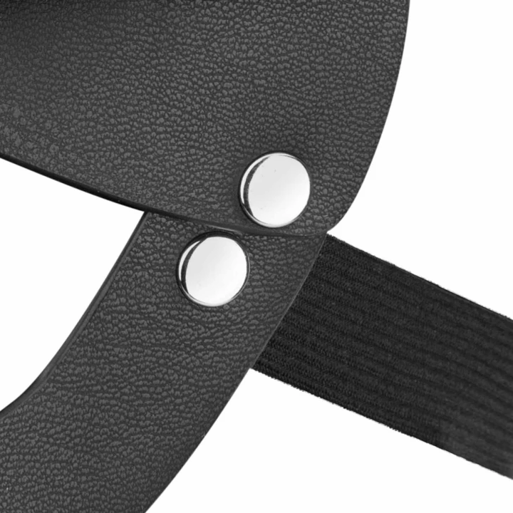 Maska do sypialni - Ekskluzywna skórzana kocia maska, regulowana, czarna