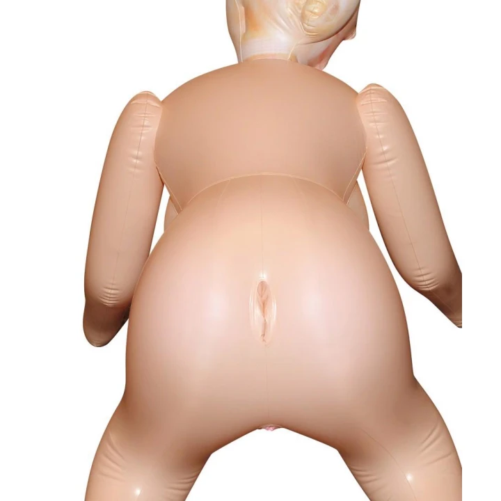 Lalka seksualna PVC Anna - 130 cm, trzy otwory, nieoddmuchiwane włosy