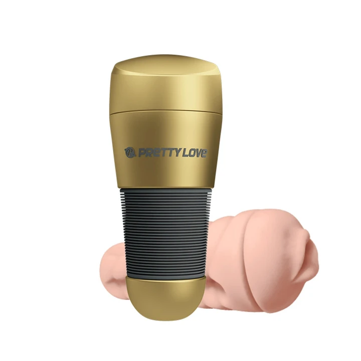 Masturbator TPR ABS Silikon - Pretty Love Kitty, ultra-realistyczny dotyk, żebrowany wnętrze