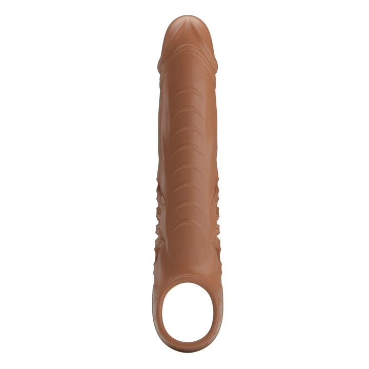 Nakładka na penisa PRETTY LOVE - 24,3 cm, 12 wibracji, pierścień stabilizujący