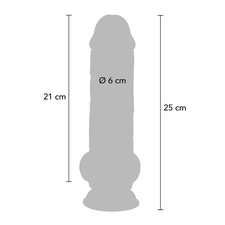 Dildo Get Real Deluxe 25 cm, 6 cm średnicy, podwójna gęstość, anatomiczne detale