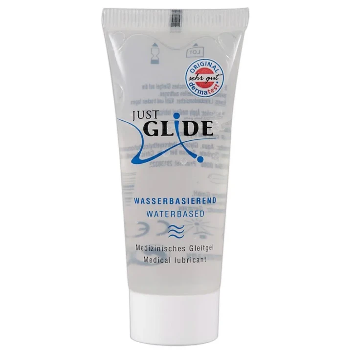 Lubrykant wodny Just Glide 20 ml – wegański, bez smaku, bez oleju, dla wrażliwej skóry