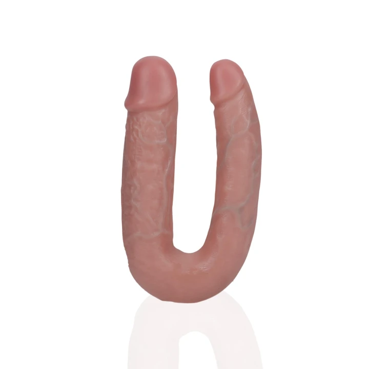 Dildo podwójne U kształt 5” RealRock, materiał: PVC, realistyczny wygląd