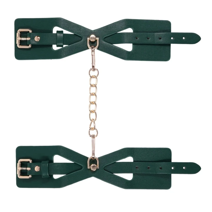 Kajdanki — Emerald Luxe, wycięcia | miękka podszewka | regulowana sprzączka