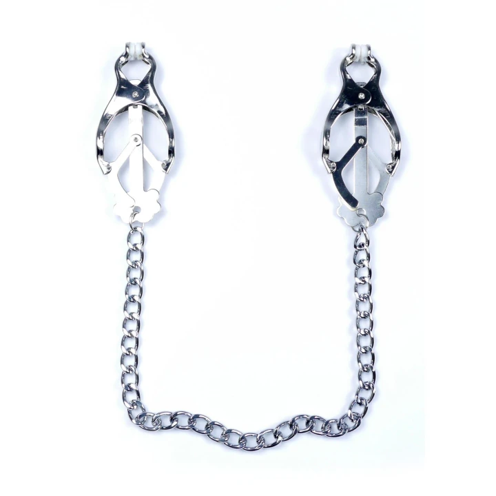 Zaciski na sutki - Stymulator No.11 - Metalowe z gumowymi osłonkami, 45 cm długości