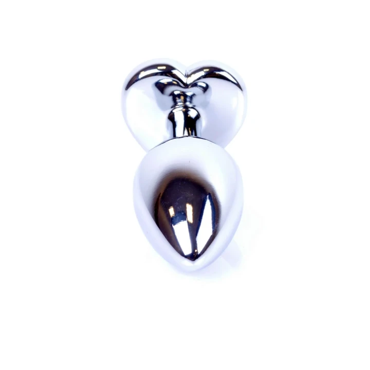Korek analny Plug Jewellery - Srebro, 7 cm, ergonomic shape, z diamentem