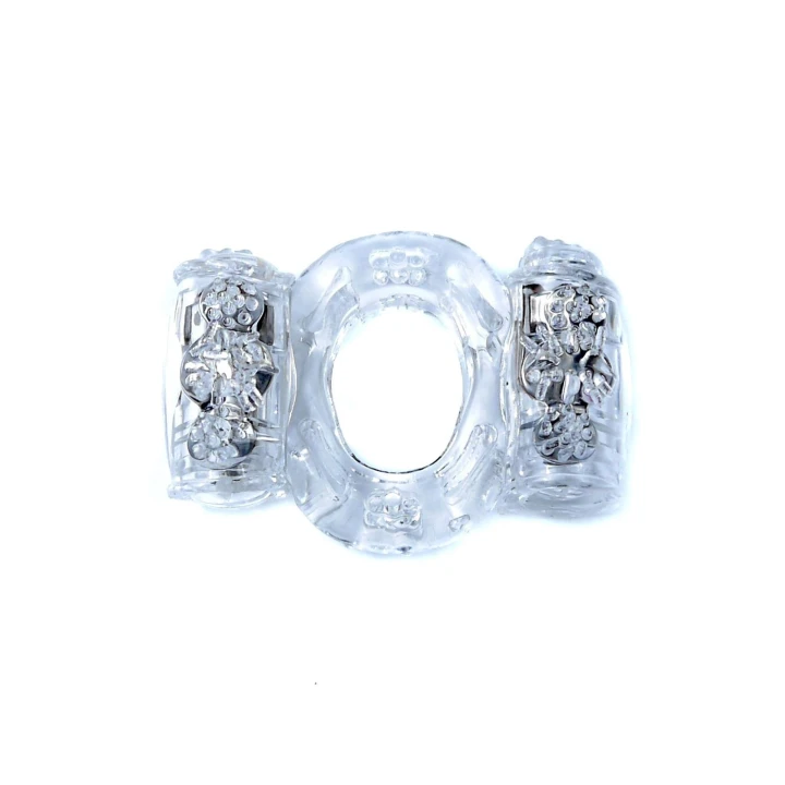 Wibrujący pierścień erekcyjny - Clear, TPR/ABS, stymulujący łechtaczkę