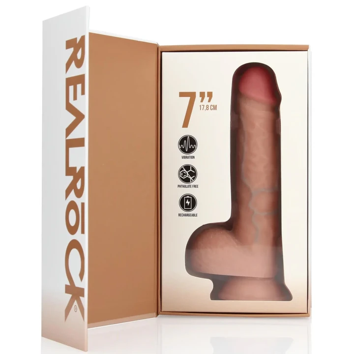 Dildo wibrujące RealRock® - 18 cm, realistyczny wygląd, przyssawka do mocowania