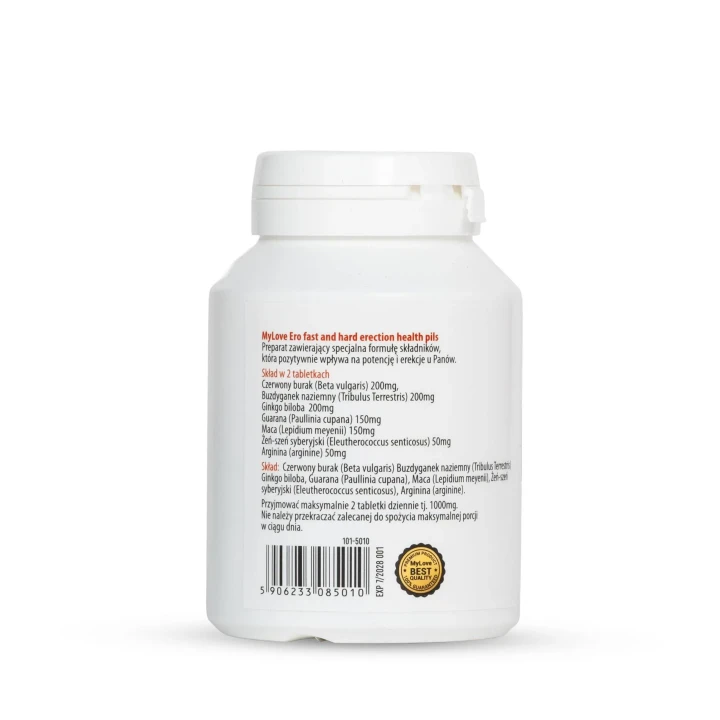 Suplement diety MyLove Ero — 60 kapsułek, szybkie i trwałe wsparcie erekcji