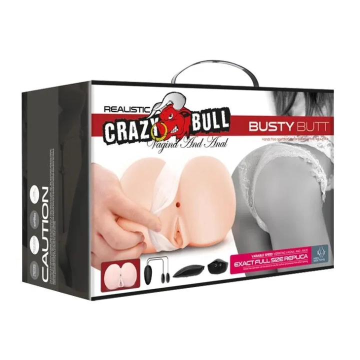 Wibrator analny CRAZY BULL - zdalne sterowanie, teksturowane tunele, realistyczne materiały