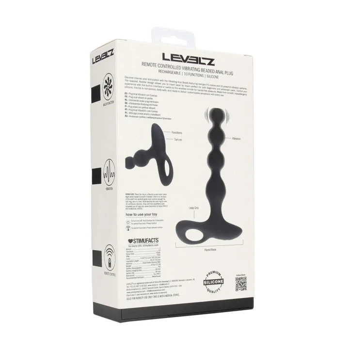 Wibracyjny korek analny Silicone F1, 10 trybów, długość 20,3 cm - czarny